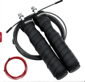 SKIPPING ROPE STEEL COATED CABLE W1 (Color: RED 10.3FT (15619))