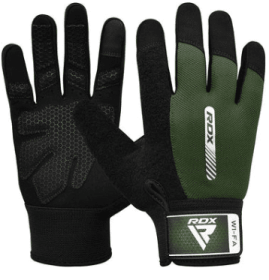 GYM WEIGHT LIFTING GLOVES W1 FULL ARMY GREEN PLUS (size: S)
