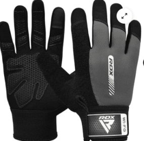 GYM WEIGHT LIFTING GLOVES W1 FULL GRAY PLUS (size: XL)