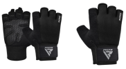 GYM WEIGHT LIFTING GLOVES W1 HALF BLACK