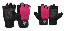 GYM WEIGHT LIFTING GLOVES W1 HALF PINK