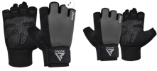 GYM WEIGHT LIFTING GLOVES W1 HALF GRAY